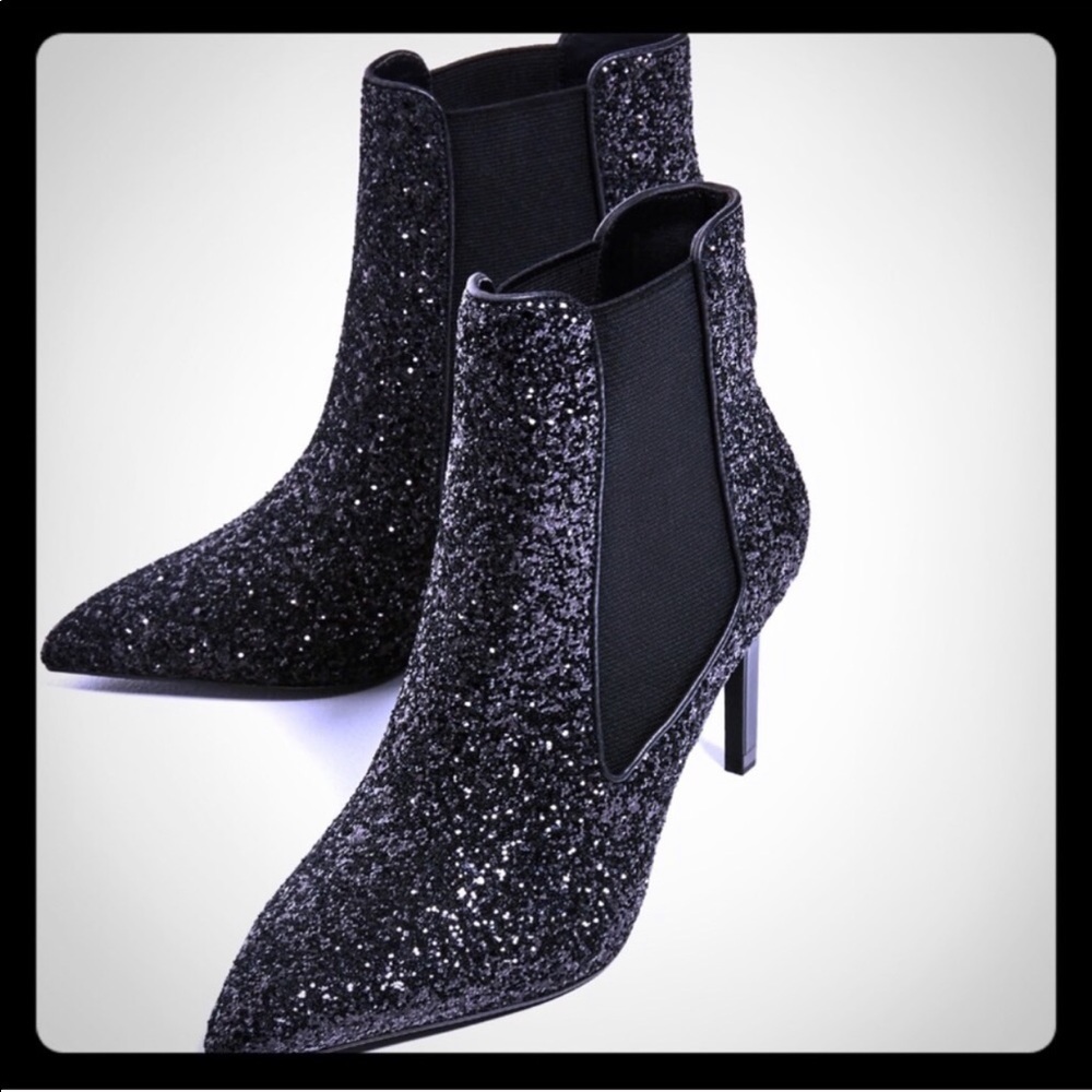 Zara Black Glitter Bootie